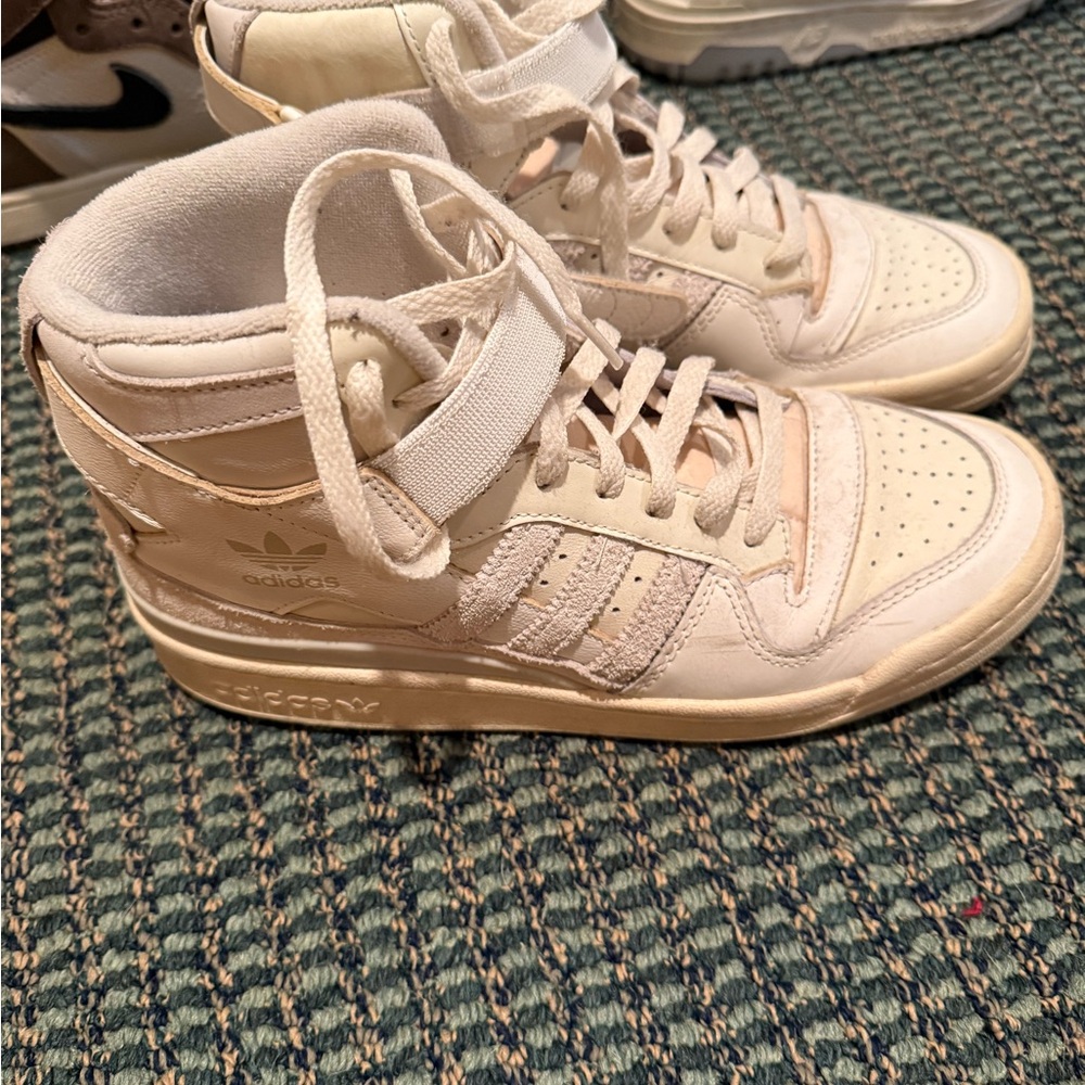 Adidas Women's Off-White High-Top Sneakers